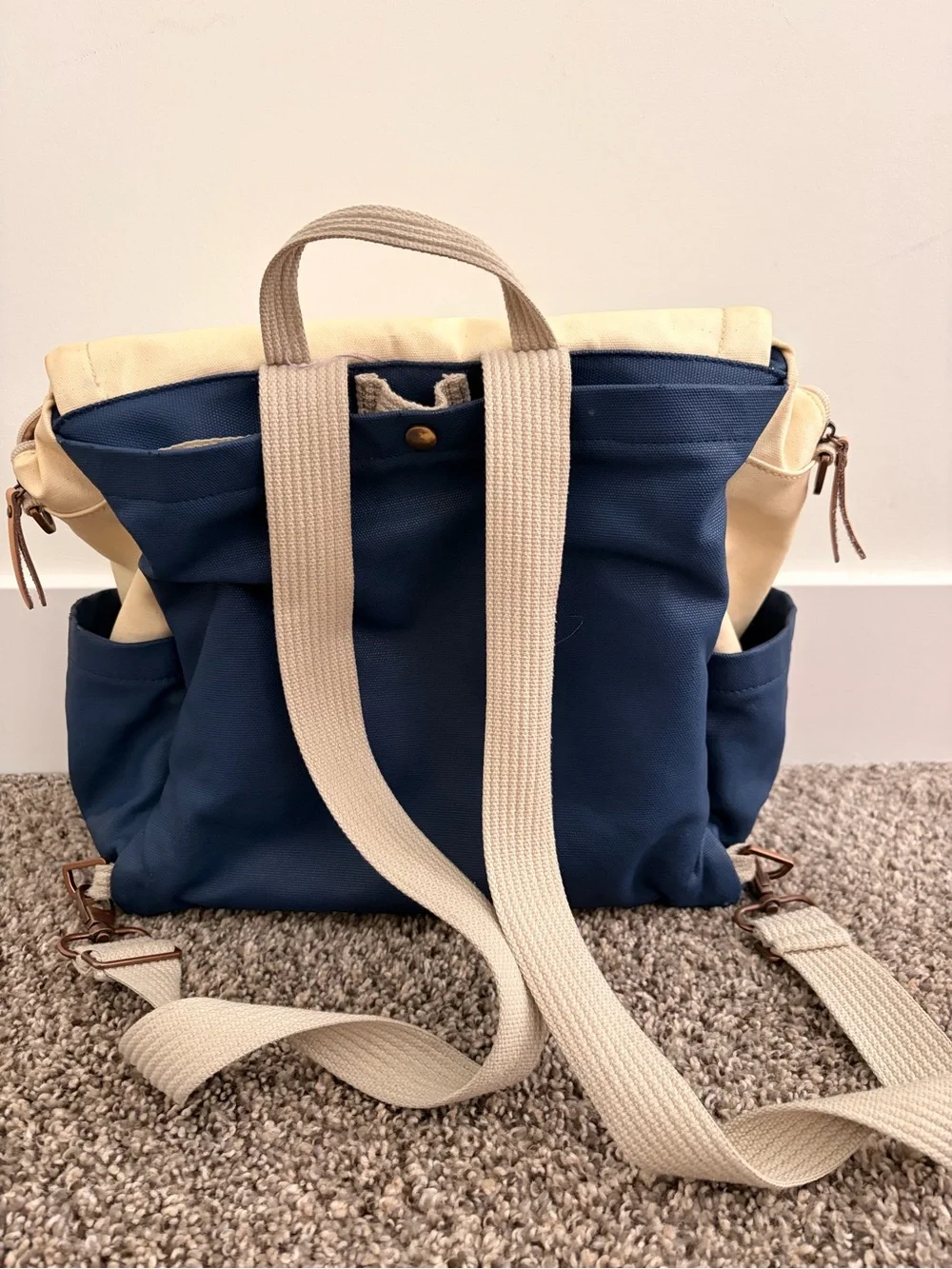 Petunia Pickle Bottom Boxy Diaper Bag - Cream, Mint & Navy